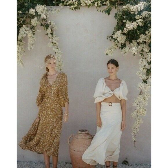 NWT FAITHFULL THE BRAND Sz 6 M NERISA MIDI DRESS IN LA MEDINA PAISLEY PRINT - Picture 3 of 9